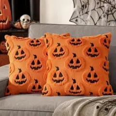 ハロウィン ジャックオーランタン クッションカバー かぼちゃ柄 パンプキン 1枚