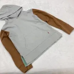 coen kids パーカー トレーナー バイカラー フード付 150cm