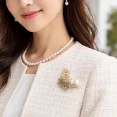 新品　リーフ　ブローチ　フォーマル　入園式　入学式　結婚式　ギフト　プレゼント