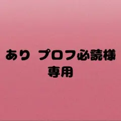 あり プロフ必読様