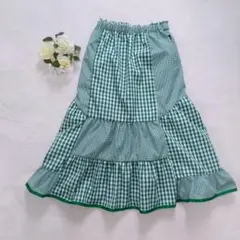 LOVE RABBY ティアードスカート ロングスカート ギンガムチェック