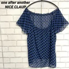 大きいサイズ　ナイスクラップ　　シアーブラウス　水玉　ドット　青　ブルー　透け感のサムネイル