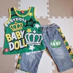 BABYDOLL ノースリーブ タンクトップ パンツ セット 130　ディズニーのサムネイル
