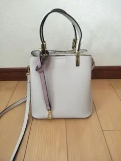 TRIDEEP キーストラップ付 2WAY ショルダーバッグ グレー　ピンク