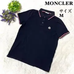 MONCLER slim fit 半袖 ロゴ刺繍 鹿の子 ポロシャツ Mサイズ - メルカリ
