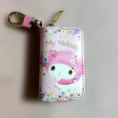 マイメロディー キーケース ピンク フラワー柄