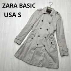 ● ZARA BASIC トレンチコート　スプリングコート　ベージュ　S