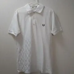FRED PERRY★ホワイト ストライプ ポロシャツ 38М白ゴルフのサムネイル