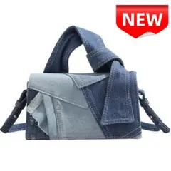⭐新品⭐デニムパッチワークショルダーバッグ ハンドルバッグ 2way エレガント