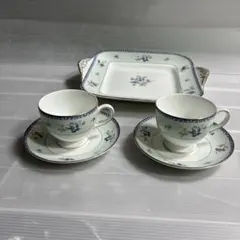 WEDGWOOD MEADOW FIELD コーヒーカップ2客　四角皿のサムネイル