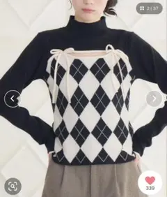 スリット ニットトップス