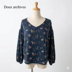 Doux archives 小花柄パフスリーブトップス ネイビー M フェミニンのサムネイル