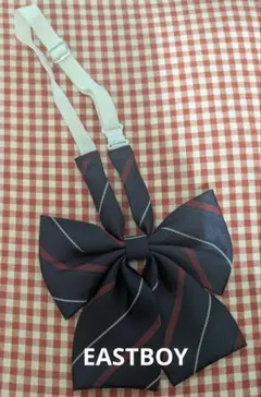 EASTBOYストライプリボンネクタイ ネイビー