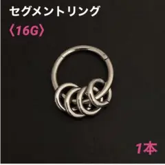 1本　4連リング　セグメントリング　16G内径10mm ボディピアス
