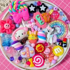 A846-デコパーツまとめ売り　派手かわ