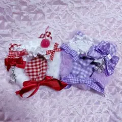 10cm　ぬい服　にじぱぺ　にじはぺっと　被り物　フード　ヘッドドレス　紫　右のサムネイル