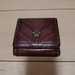 アナスイ ANNA SUI 財布 二つ折り レザー 蝶 バタフライ ボルドーのサムネイル