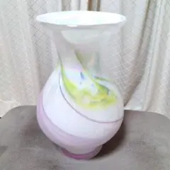 【昭和レトロ】花瓶 マーブル模様