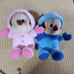 Disney ミッキー＆ミニー 冬用ぬいぐるみ 2体セット