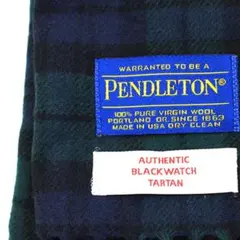 ペンドルトン マフラー ウール ブラックウォッチ タータンチェック 黒 usa製