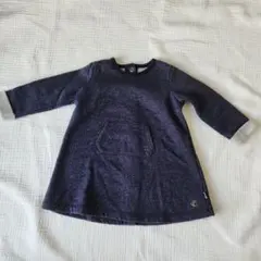 ネイビー ワンピース ポケット付き