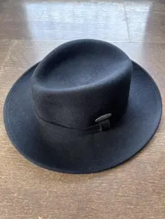 AKUBRA ブラック 編み込みバンド付き　 ウールフェルトハット サイズ60 AKUBRA ブラック 編み込みバンド付き ウールフェルトハット サイズ60