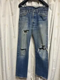 リーバイス501 66前期W35 ダメージ多数　VINTAGE レングス80cm