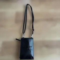 スマホショルダーバッグ カード入れ 星印 ブラック