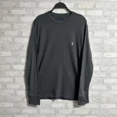 ラルフローレン　ワッフルロンT グレー サーマル L