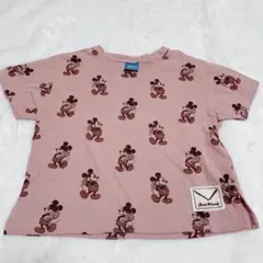 【Disney】花束を持ったミッキーマウス柄 Tシャツ 100cm
