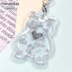 くまさんストラップ ハンドメイド キーホルダー チャーム 【878】
