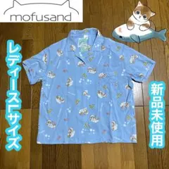 モフサンド　ぢゅの　サメにゃん　Lサイズ　シャツ　半袖　新品　猫　キャラ　水色のサムネイル