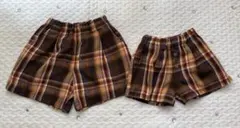 【ブリーズ】100.130 ２枚セット チェック柄ショートパンツ