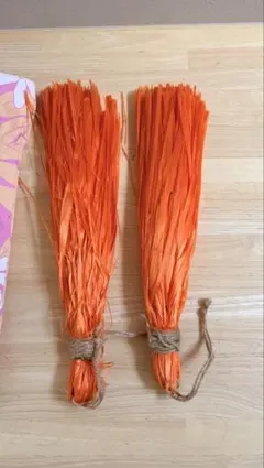 タヒチアンダンス用　イイ　オレンジ小道具 収納袋付き