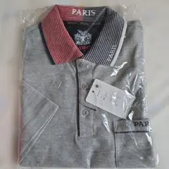 新品　paris　パリス　ポロシャツ　刺繍ロゴ　M　グレー　ゴルフのサムネイル