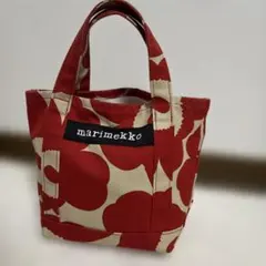 marimekko マリメッコ ウニッコセイディ ミニトートバッグベージュレッドのサムネイル