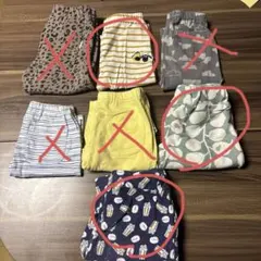 ７枚保育園用キッズ ハーフand七分パンツセット 90サイズ