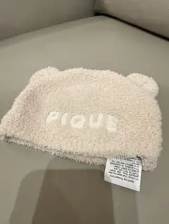 PIQUE ベビー帽子 耳付き ベージュ