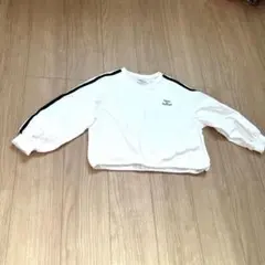 ホワイト長袖カットソー ストライプデザイン