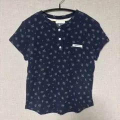 CRANK SEOUL 花柄リブ半袖Tシャツ CRANK SEOUL 花柄リブ半袖Tシャツ フラワーヘンリーネックトップ