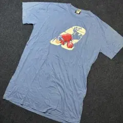 290] USA古着 Disney イーヨー Tシャツ 半袖 青 くまのプーさん