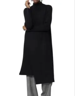 DES PRES ウーステッドウールリブ アシンメトリーワンピース