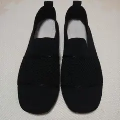 バブーシュタイプ フラット メッシュシューズ パンプス ブラック 23cm