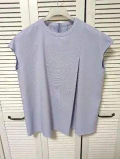 【MK】涼しげラベンダー色 フロントタック フレンチスリーブ ファスナー付きのサムネイル