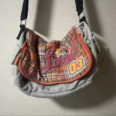 【最終値下げ】チェック柄　ショルダーバッグ　オレンジのサムネイル