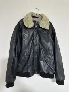 ブラックレザージャケット（ボア取り外し可）G1 牛革　58サイズ（3XL程度）
