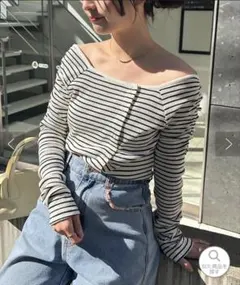 Kastane 初夏まで着れる/オフショルテレコカットソー