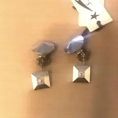 Stella Cadente ヴィンテージ イヤリング ミラーカット　シルバー