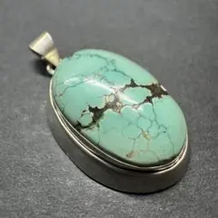 【大判 number8】ターコイズ ペンダントトップ silver925