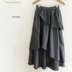 meridianフリルフリンジデニムスカート　9151のサムネイル